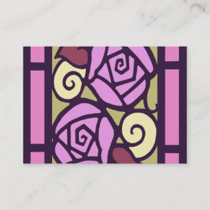 Tarjeta De Visita ROSAS del ART DÉCO en rosa y oro