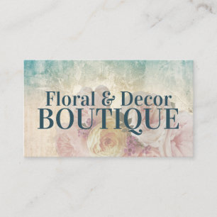 Tarjeta De Visita Rosas del Floral & Decour Boutique Florist Vintage