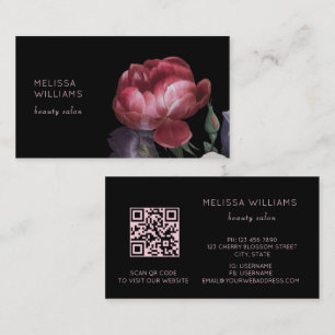 Tarjeta De Visita Rosas desprendidos de la mano flor negro