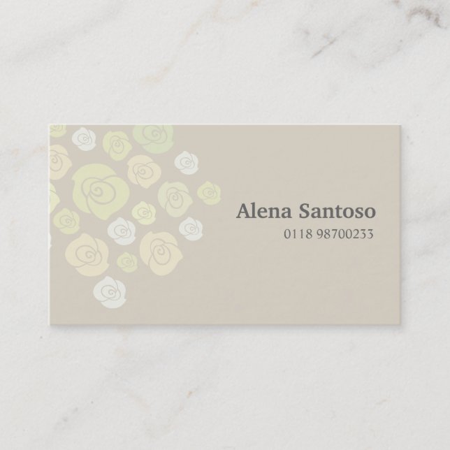 Tarjeta De Visita Rosas elegantes (Anverso)