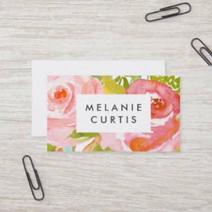 Tarjeta De Visita Rosas florales