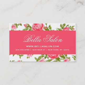 Tarjeta De Visita Rosas florales de la Moda Girly