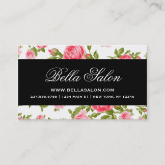 Tarjeta De Visita Rosas florales de la Moda Girly