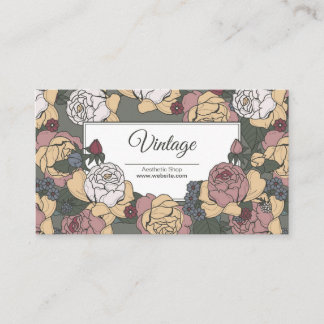 Tarjeta De Visita Rosas florales Vintage Business Card