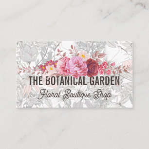 Tarjeta De Visita Rosas   Flores botánicas de jardín