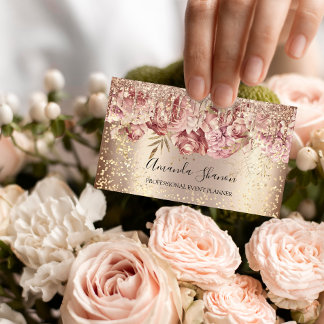 Tarjeta De Visita Rosas Flores Logotipo del CÓDIGO QR de golondrina