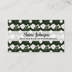 Tarjeta De Visita Rosas Fondo Floral Negro