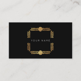 Tarjeta De Visita Rosas Laurel Relieve metalizado Dorado Black Vip