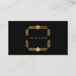 Tarjeta De Visita Rosas Laurel Relieve metalizado Dorado Black Vip