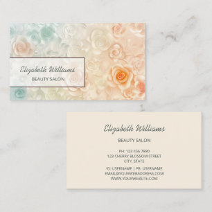 Tarjeta De Visita Rosas Pastel 3D