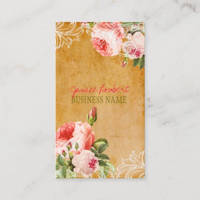 Tarjeta De Visita rosas PixDezines de pizarra+cosecha (Anverso)