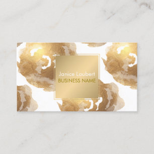 Tarjeta De Visita Rosas PixDezines/Relieve metalizado dorado falso/f