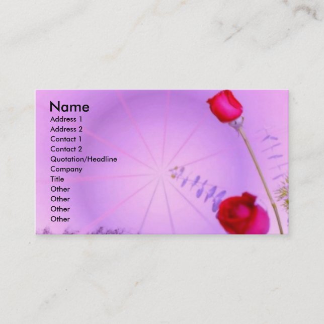 Tarjeta De Visita Rosas Rojas (Anverso)