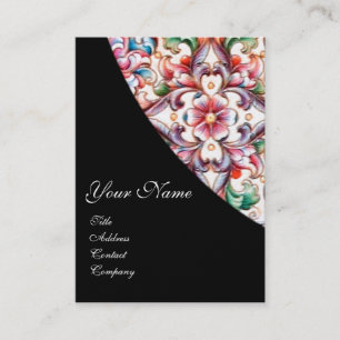 TARJETA DE VISITA ROSAS ROJAS ROJAS ELEGANTES, MONOGRAMA DE FANTASÍA