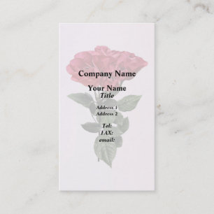 Tarjeta De Visita Rosas Rojas y Hojas