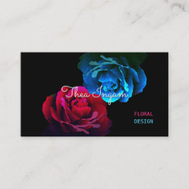 Tarjeta De Visita Rosas rojos y azules