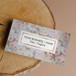 Tarjeta De Visita rosas románticos de marfil rosado de estilo vinta