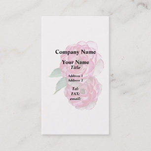 Tarjeta De Visita Rosas rosadas y blancas