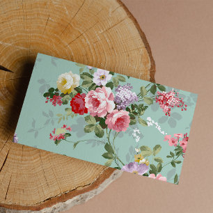 Tarjeta De Visita Rosas rosados elegantes del vintage de Boho