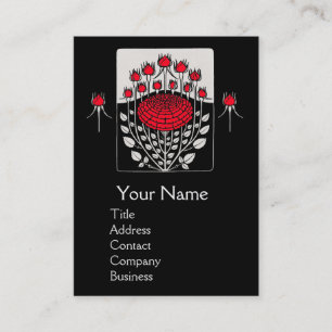 Tarjeta De Visita ROSAS ROSAS ROJAS BLANCAS NEGRAS, ROSEBUDS Floral