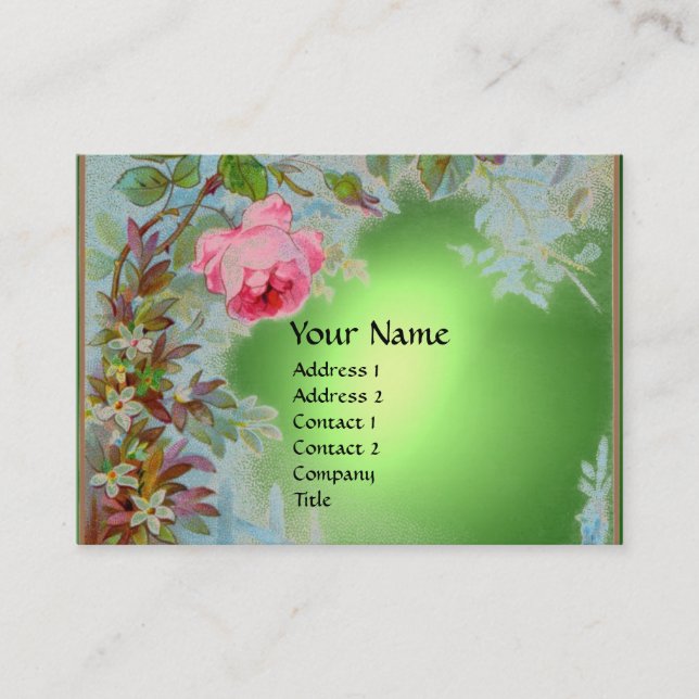 Tarjeta De Visita ROSAS ROSAS ROSAS Y JASMINAS MONOGRAM GEM STONE ve (Anverso)