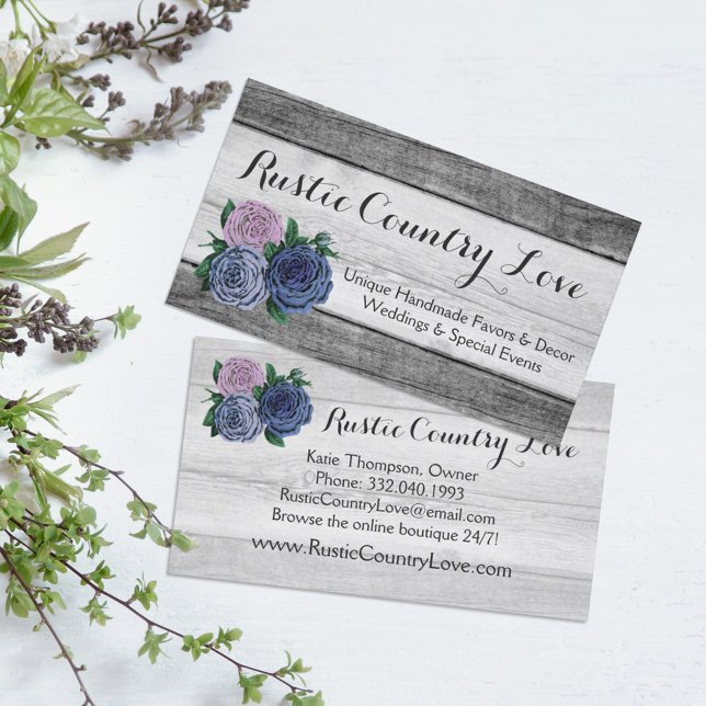 Tarjeta De Visita Rosas rústicos de cosecha de madera y cosecha Shab (Subido por el creador)