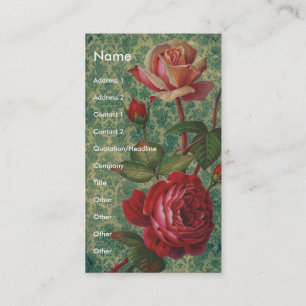 Tarjeta De Visita Rosas victorianos