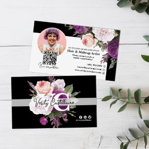 Tarjeta De Visita Rosas Vintage blancos y negros con estilo de belle