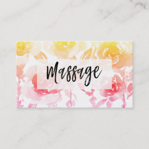 Tarjeta De Visita *~* Rosas y flores de glicinia MASAJE Floral