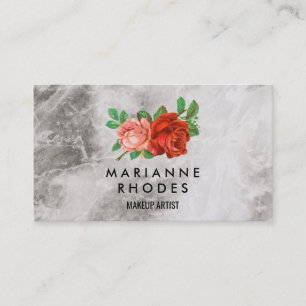 Tarjeta De Visita Rosas y mármol