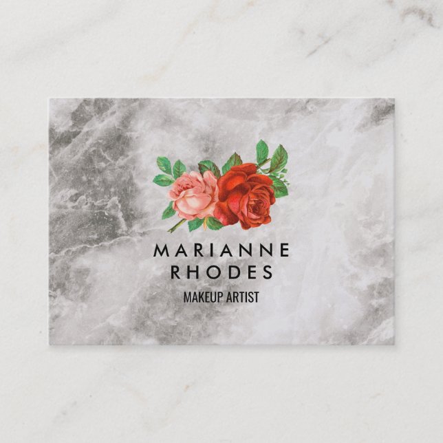 Tarjeta De Visita Rosas y mármol (Anverso)
