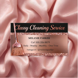 Tarjeta De Visita Rose Gold Classy Cleaning Services