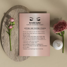 Tarjeta De Visita Rose Gold Eyelash  Browbar Aftercare Instructions