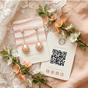 Tarjeta De Visita Rose Gold Glam Glitter Jewelry Display TMF26