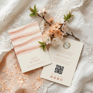 Tarjeta De Visita Rose Gold Glam Nails Business Card TMF26