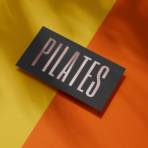 Tarjeta De Visita Rose Gold Glitter Pilates