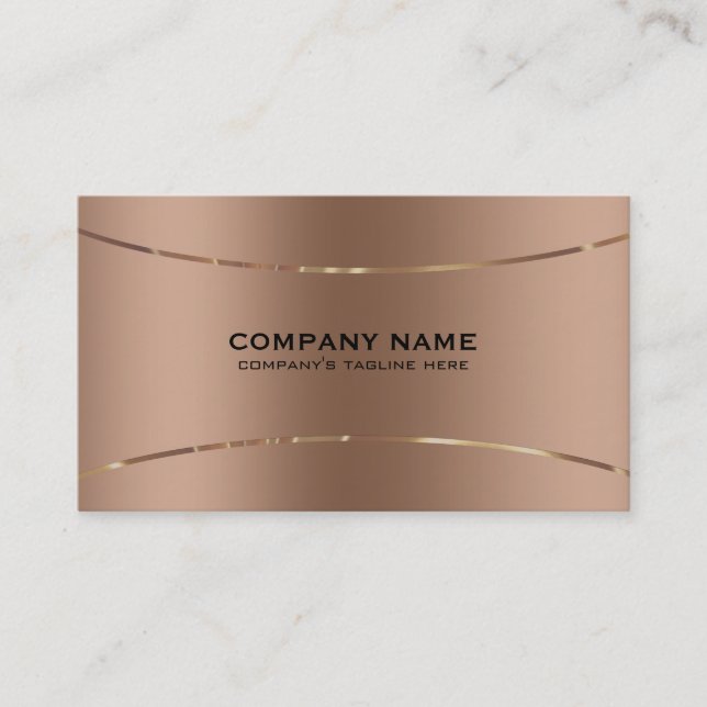 Tarjeta De Visita Rose-gold image of faux metallic background (Anverso)