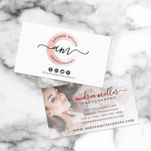 Rose Gold Minimalist Paint Swash Custom Logo Photo