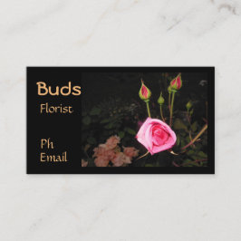 Tarjeta De Visita Rosebud atmosférico >Tarjetas floristas profesiona