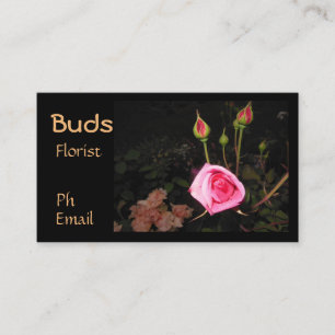Tarjeta De Visita Rosebud atmosférico >Tarjetas floristas profesiona