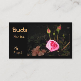 Tarjeta De Visita Rosebud atmosférico >Tarjetas floristas profesiona