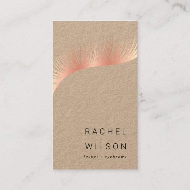 Tarjeta De Visita Rosegold laza pestañas de artista de maquillaje ru (Anverso)