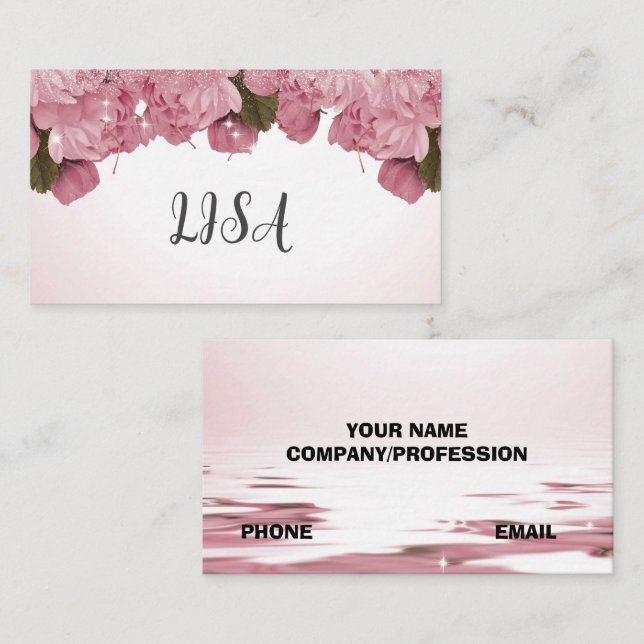 TARJETA DE VISITA ROSES DE PINK (Anverso / Reverso)