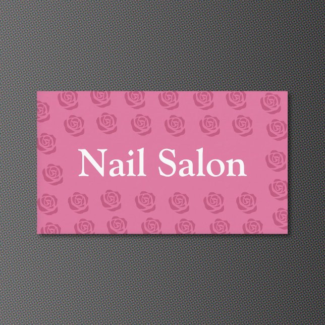 Tarjeta De Visita Roses Pattern - Nail Salon (Roses Pattern - Nail Salon Business Card)