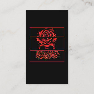 Tarjeta De Visita Roses Rojos Cráneo gótico Flores de Gótico Wicc