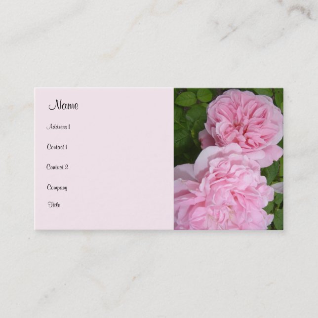 Tarjeta De Visita Roses rosados de la bloomin (Anverso)