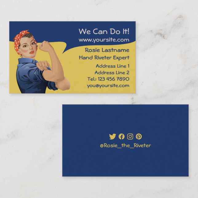 Tarjeta De Visita Rosie the Riveter Business Card (Anverso / Reverso)