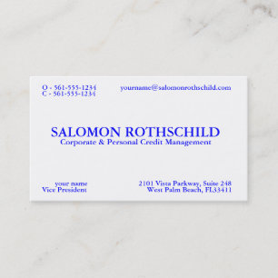 TARJETA DE VISITA ROTHSCHILD DE SALOMON