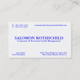 TARJETA DE VISITA ROTHSCHILD DE SALOMON