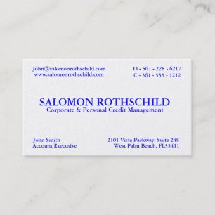 TARJETA DE VISITA ROTHSCHILD DE SALOMON